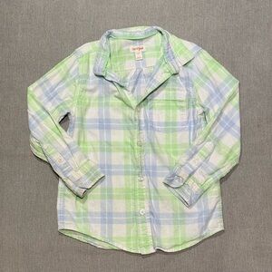 Cat & Jack Kids Checkered Shirt - Light Green and Light Blue